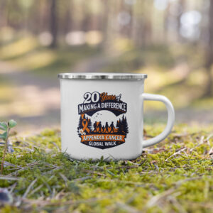 Limited Edition 20th Anniversary Appendix Cancer Walk Enamel Mug